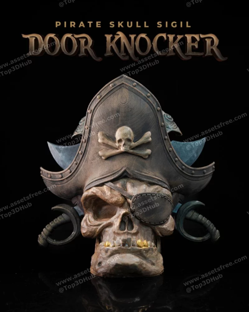 Pirate Skull Sigil - Door Knocker