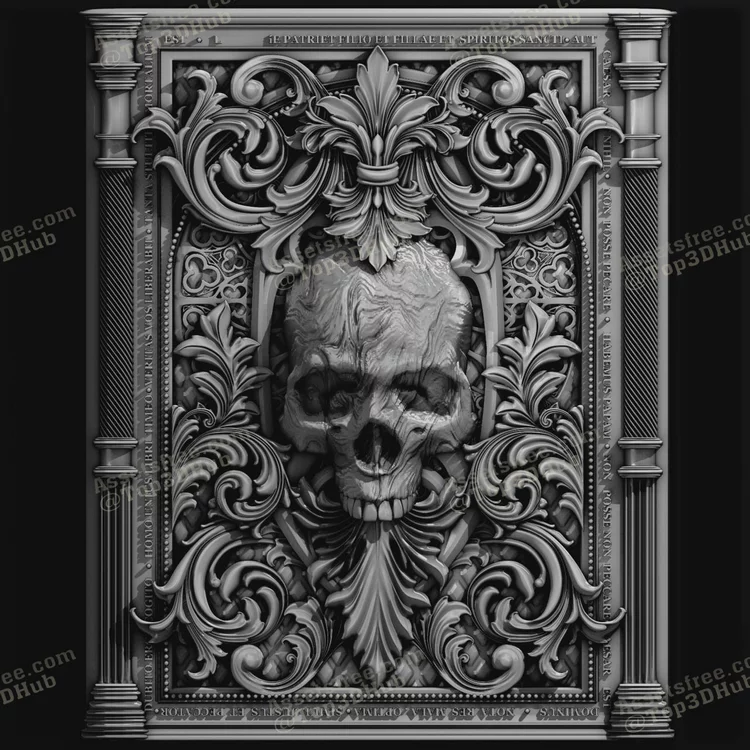 Skull in Victorian Frame