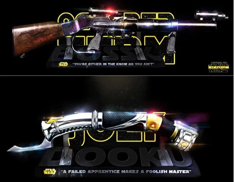 Star Wars - Count Dooku Ligthsabers and Bossk Weapon