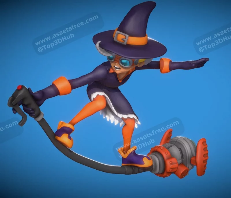 Witch on broom