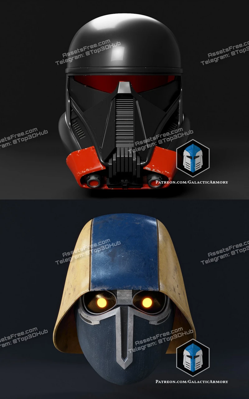 Death Trooper Prototype Helmet and Coruscant Security Force Helmet
