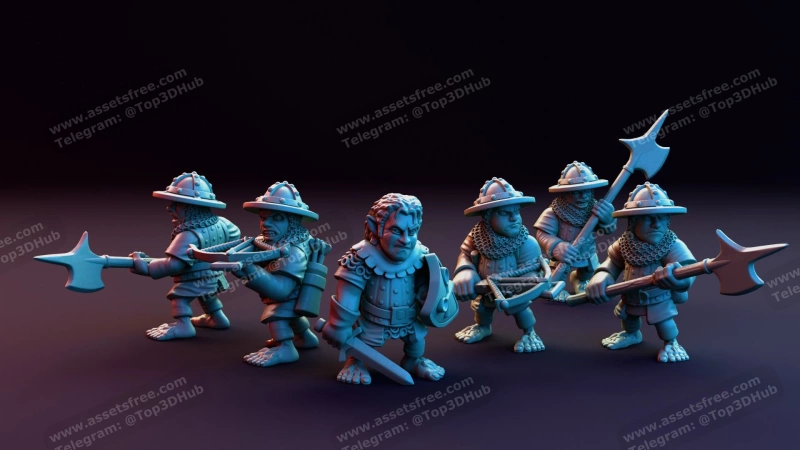 One Gold Piece - Halfling Sheriff and Guards