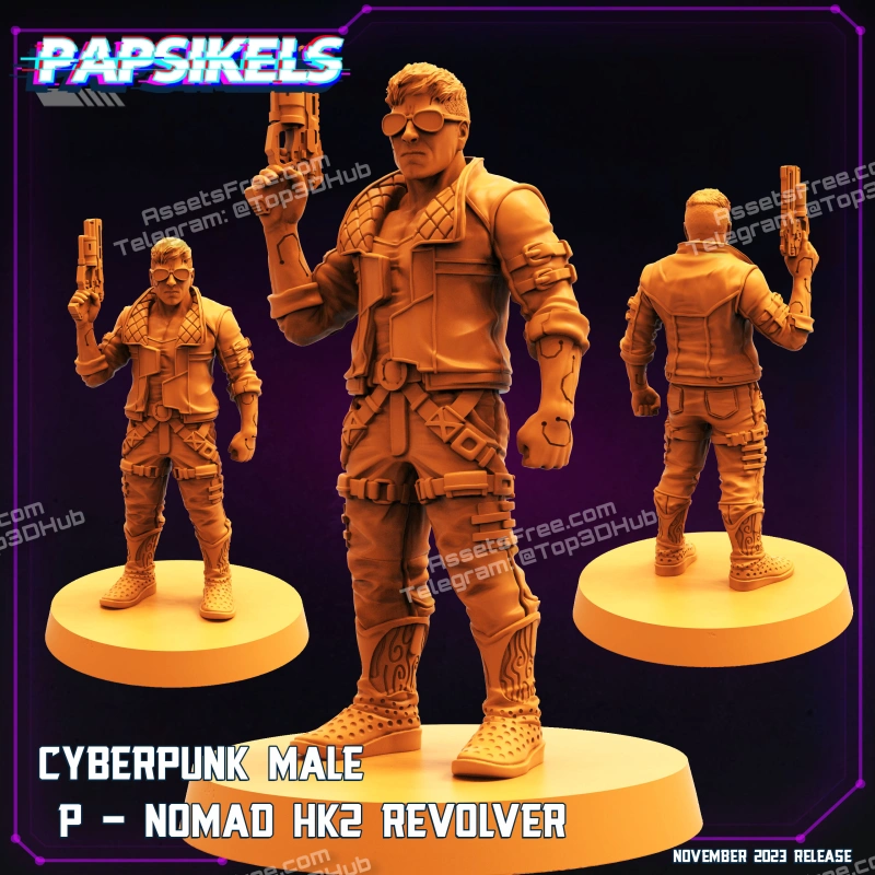 Cyberpunk Male P Nomad Hk2 Revolver
