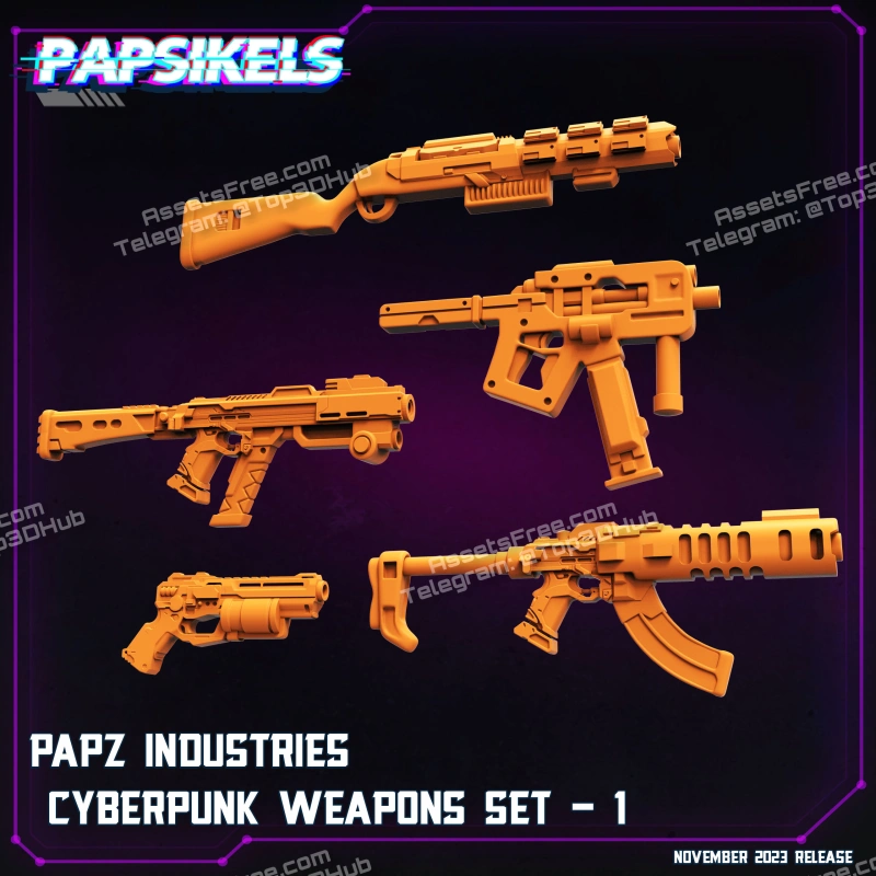Papz Industries Cyberpunk Weapons Set 1