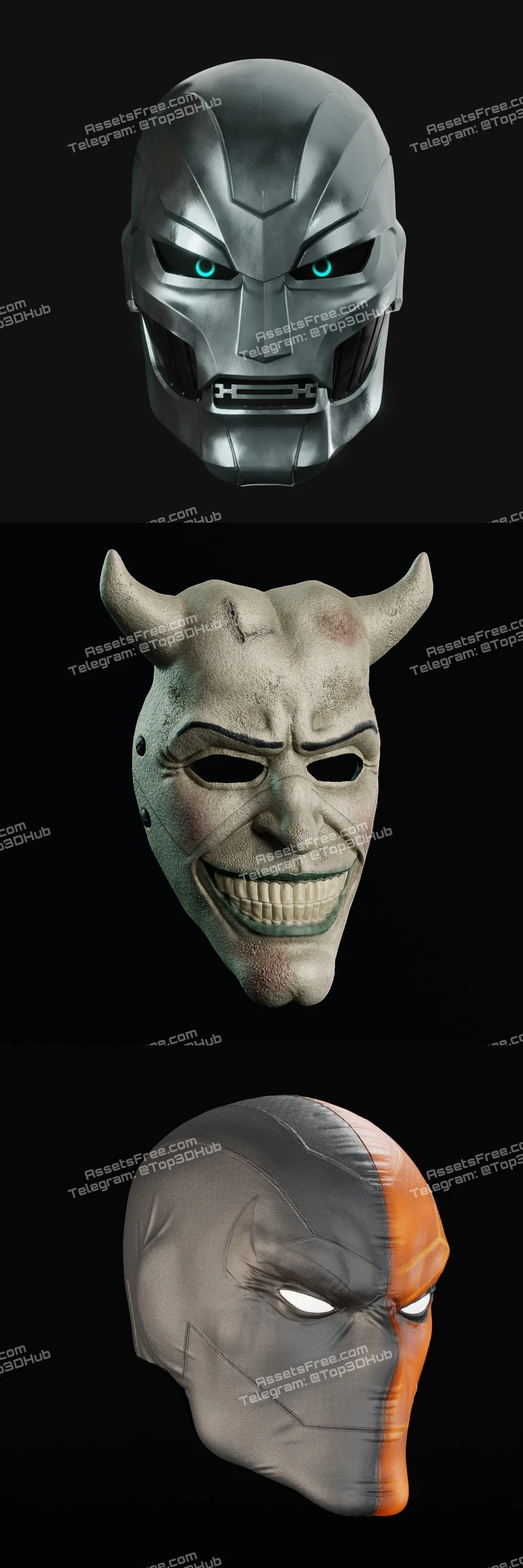 Black Phone Mask and Deathstroke Mask normal and Custom Dr Doom