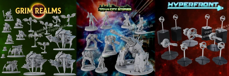 Grim Realms - Titan City Stories - HYPERFRONT - Titan Forge Miniatures - November 2023
