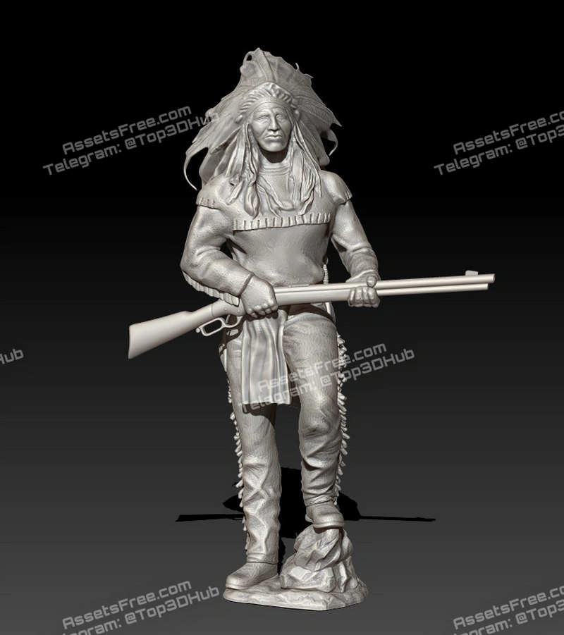 Indian Chief with a Rifle