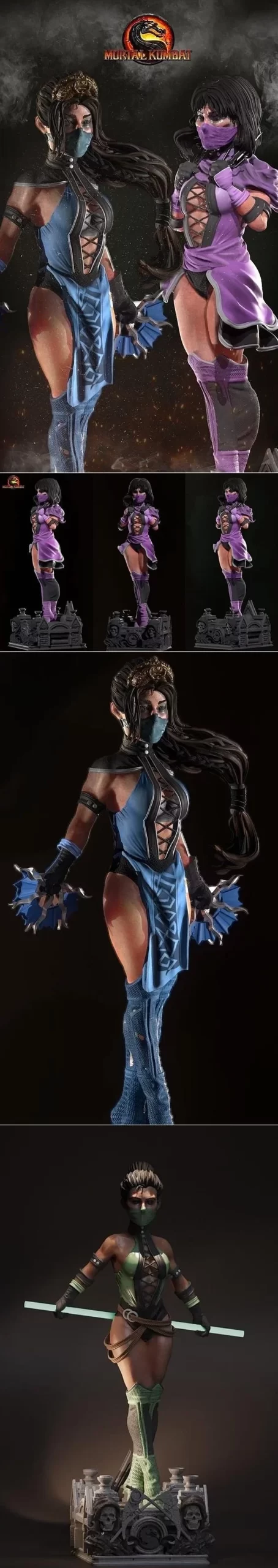 Mileena, Kitana and Jade new style from Mortal Kombat