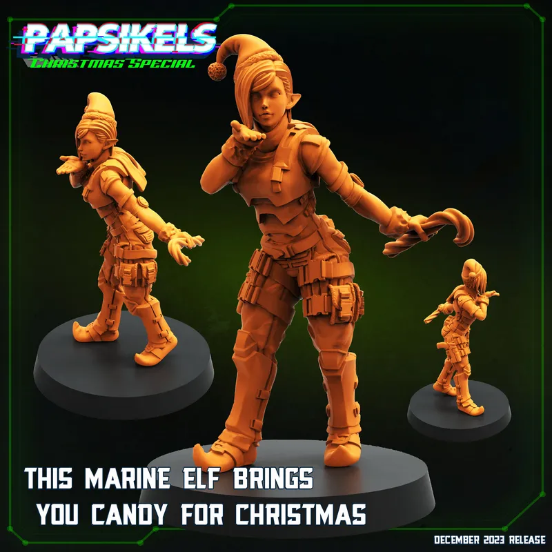 THIS MARINE ELF - BRINGS YOU CANDY FOR CHRISTMAS