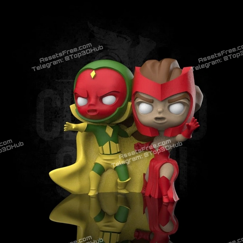 Vision and Scarlet Witch Chibi
