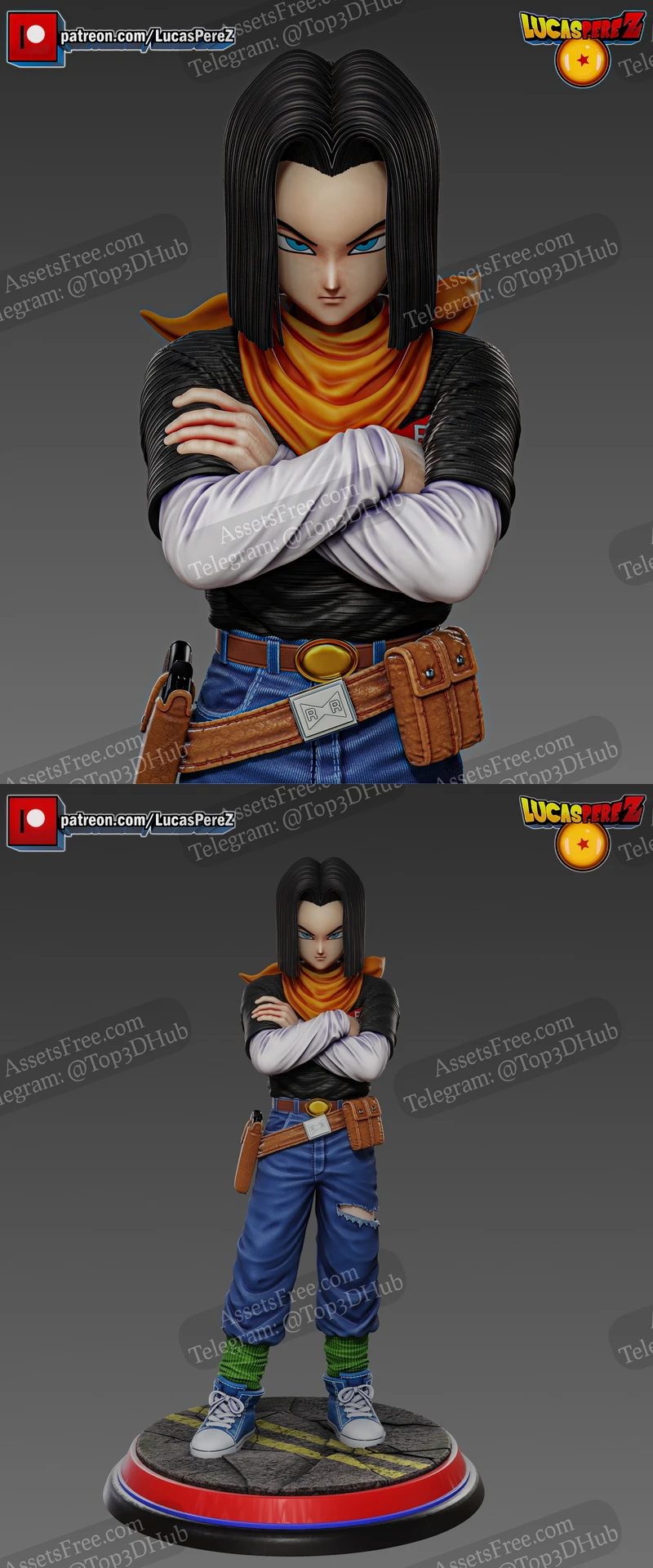 Android 17 ‣ 3D print model ‣ AssetsFree.com