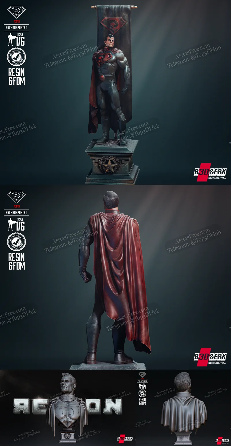 Red Son Statue and Bust