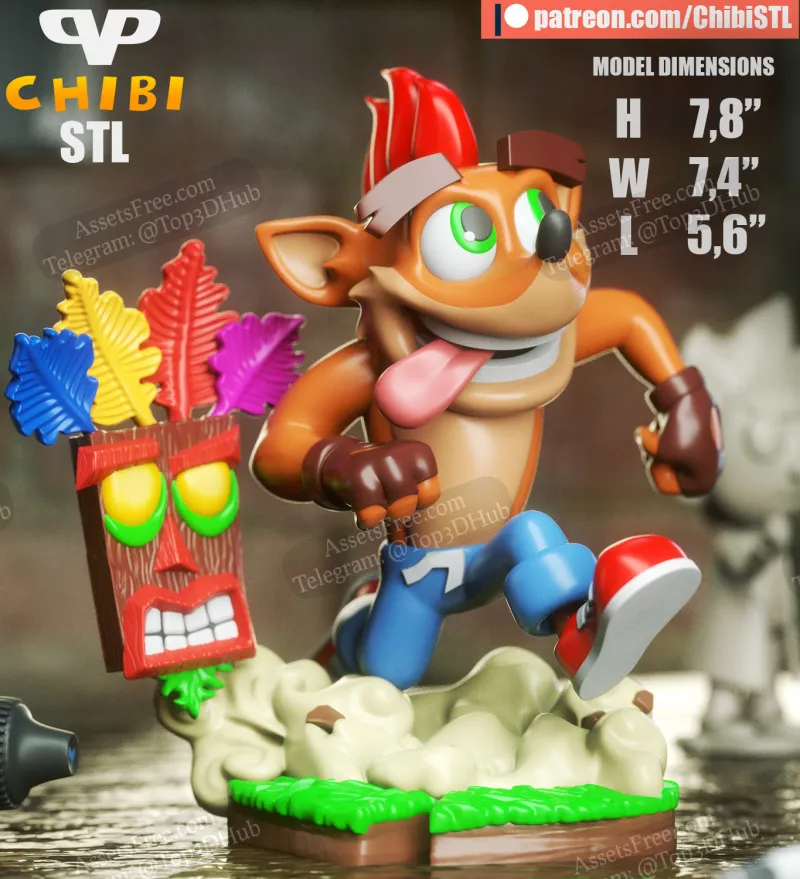 Crash Bandicoot and Aku Aku Chibi