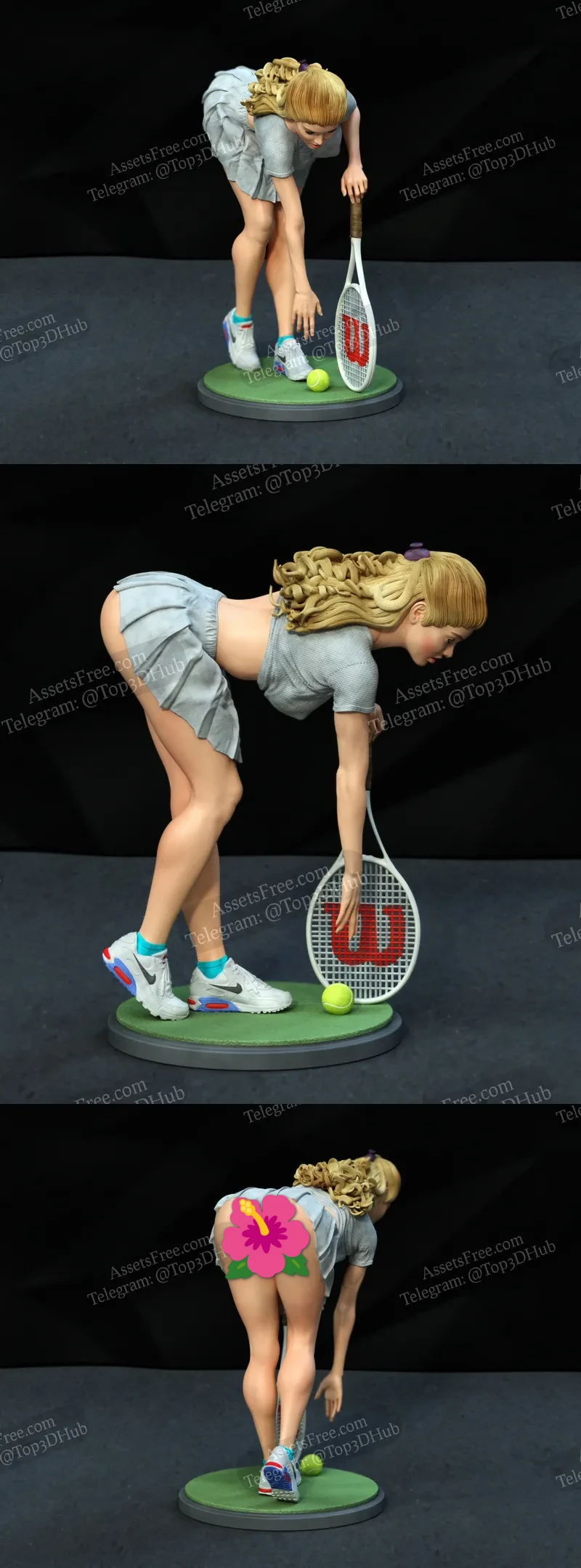 Tennis player girl in pin-up style