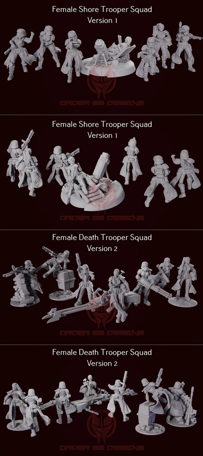 Female Shore Trooper Squad V1 and Female Death Trooper Squad V2