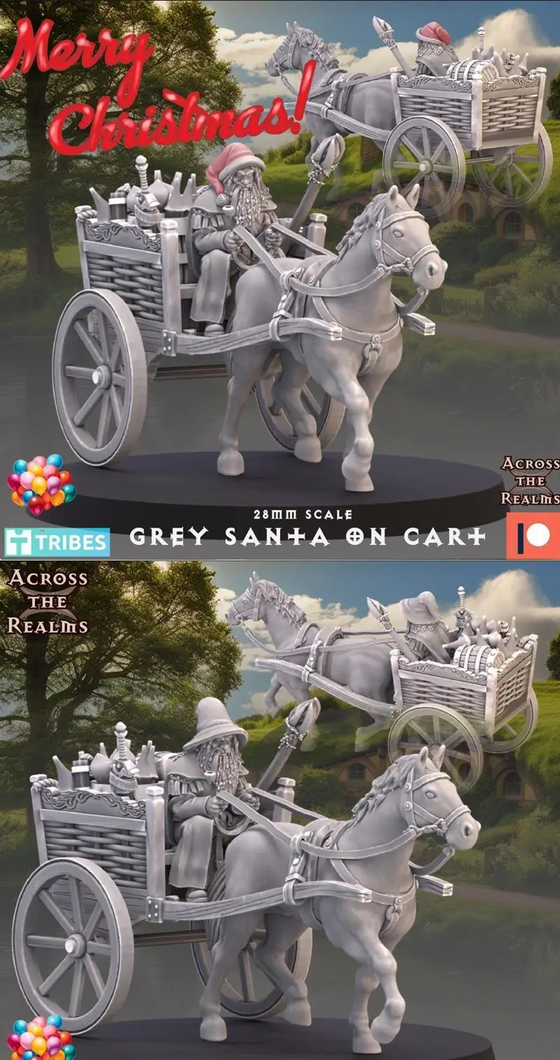 Grey Santa Wizard on Car