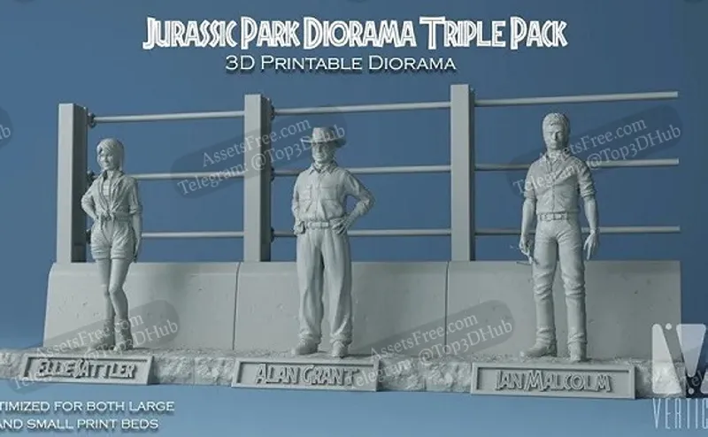 Jurassic Park Diorama - Triple Pack