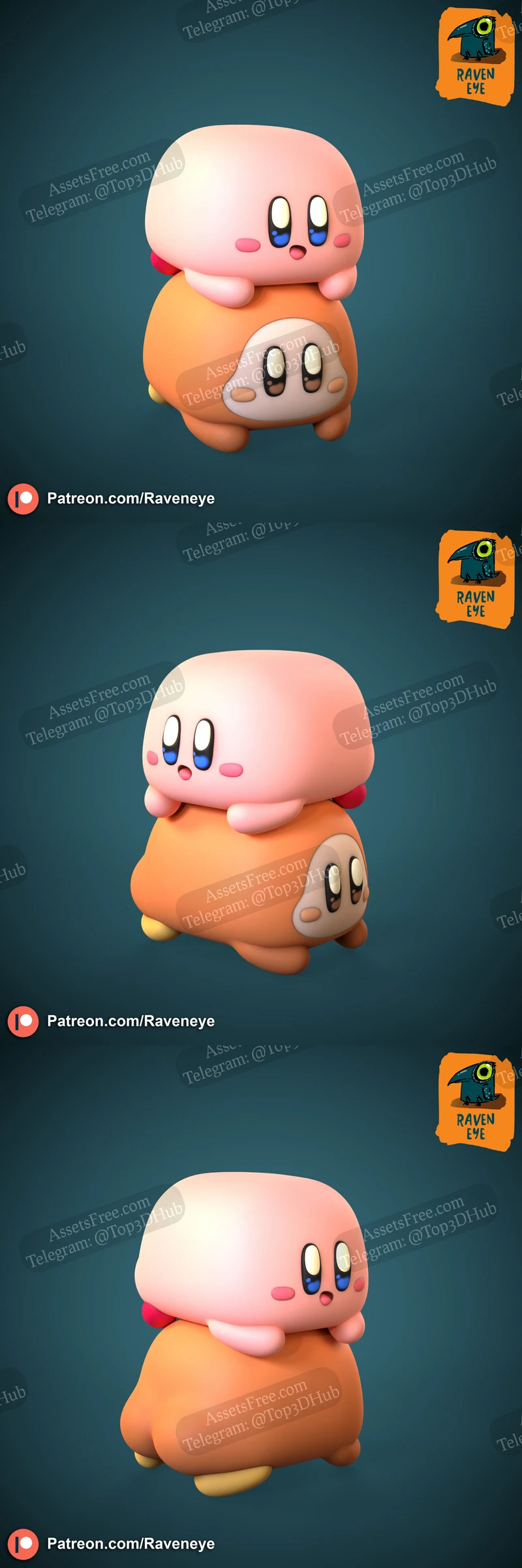 Kirby And Waddle ‣ 3d Print Model ‣ 8789
