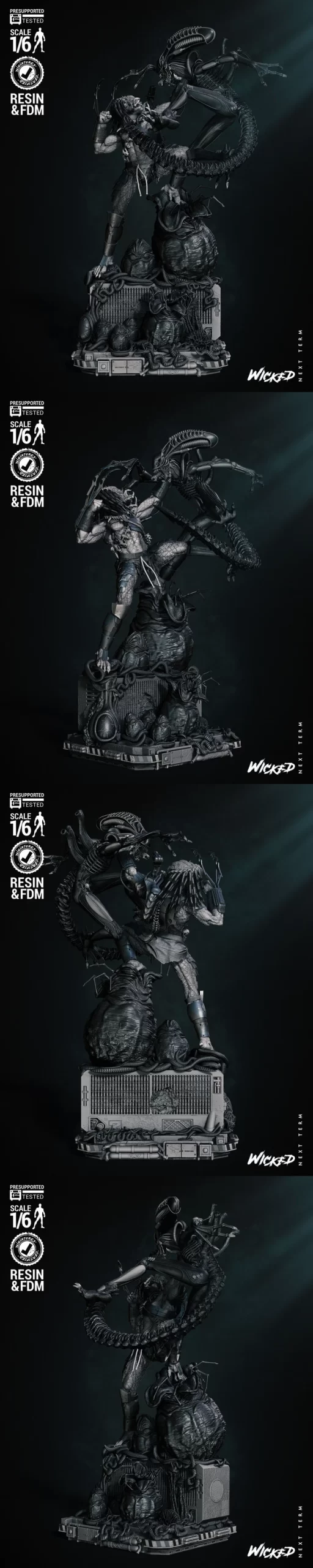 Predator and Alien Diorama