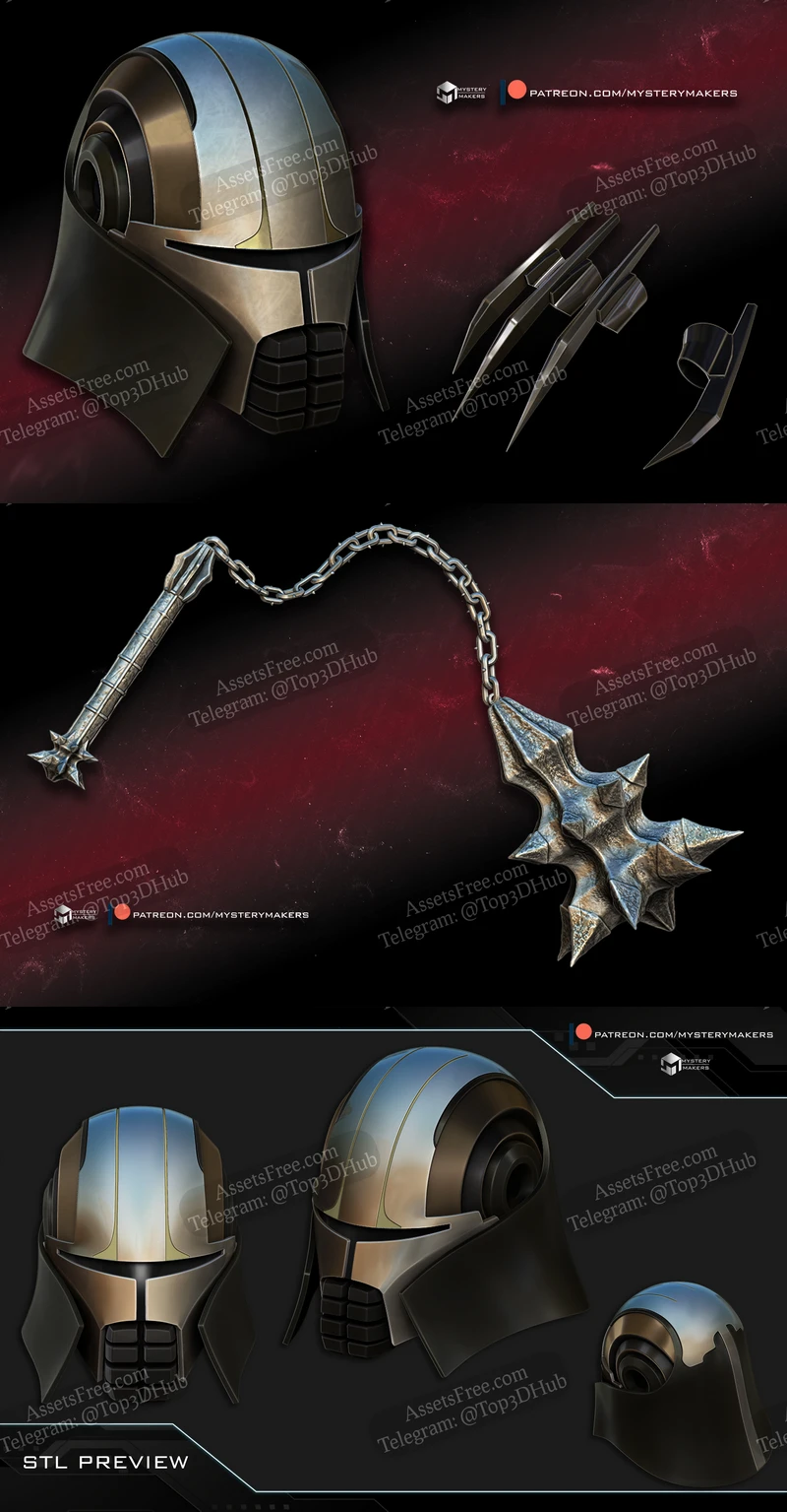Witch King mace and Starkiller helmet and claws
