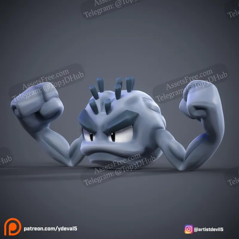 Geodude (Alolan): Electrifying Your Collection with a 3D Printed Gemstone