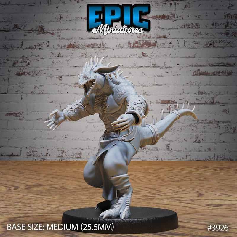 Lizard Folk Thug Roaring (Medium)