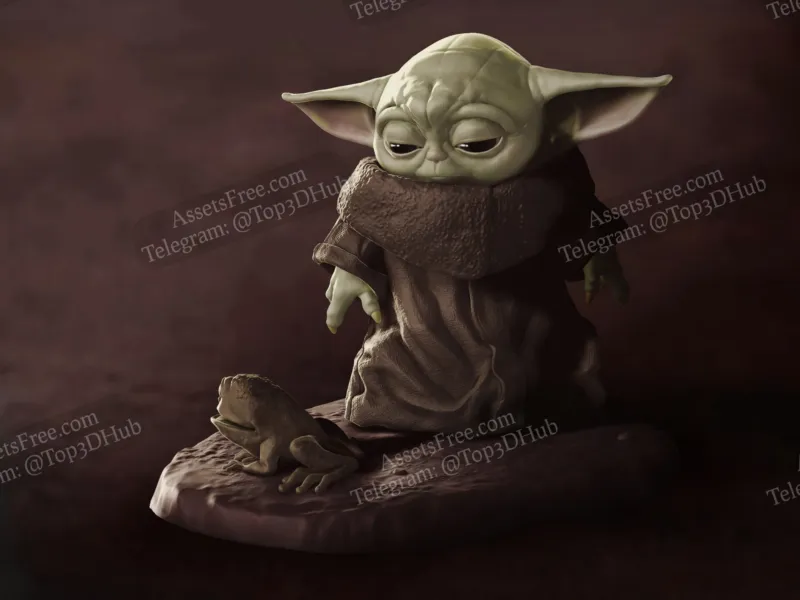 Baby Yoda and the Frog
