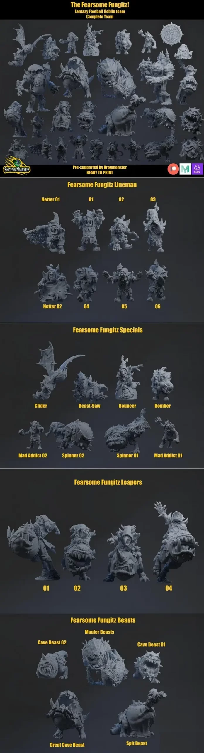 BruteFun Minatures - Fantasy Football Fearsome Fungitz Goblins