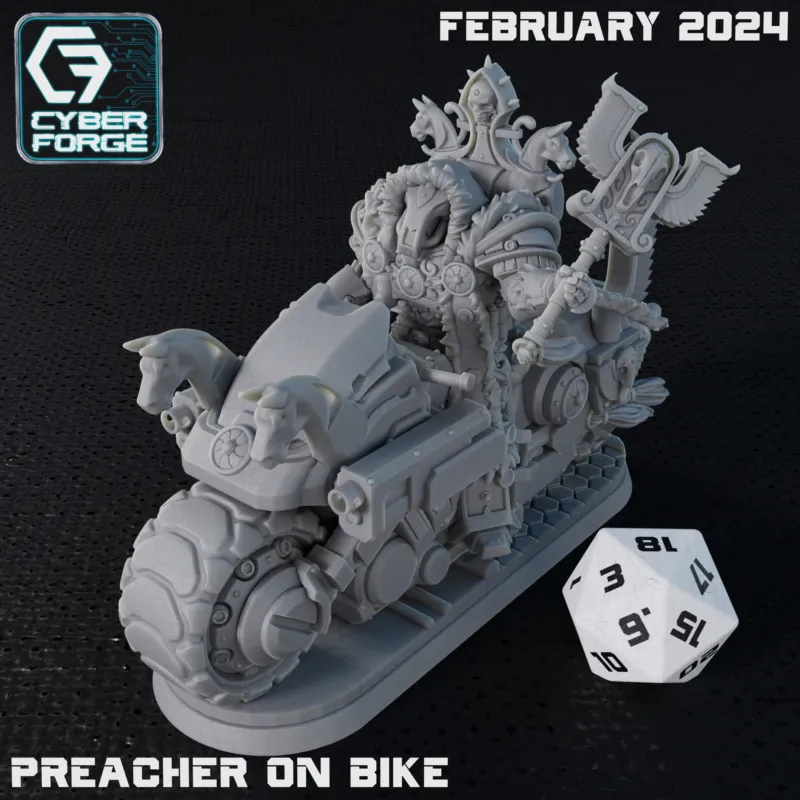 Cyber Forge - Grim Realm - Crimson Khans Preacher on Bike