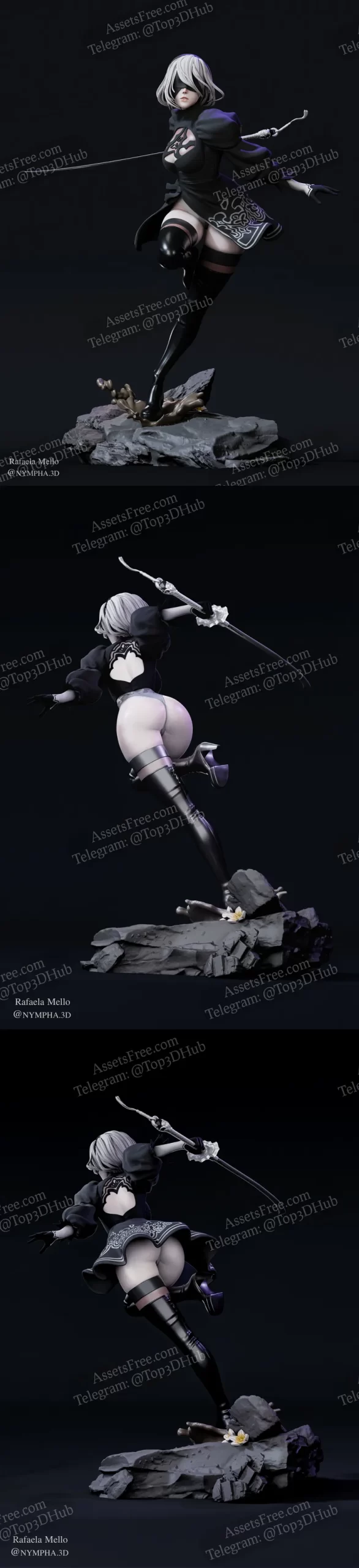 2B Nier Automata - Sleek Combatant: 3D Print Your Own Powerful Android Warrior