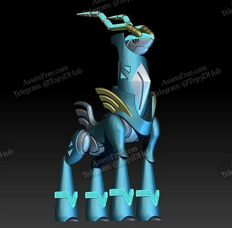 Pokemon Paradox Future Cobalion Iron Crown - 3D Print Model