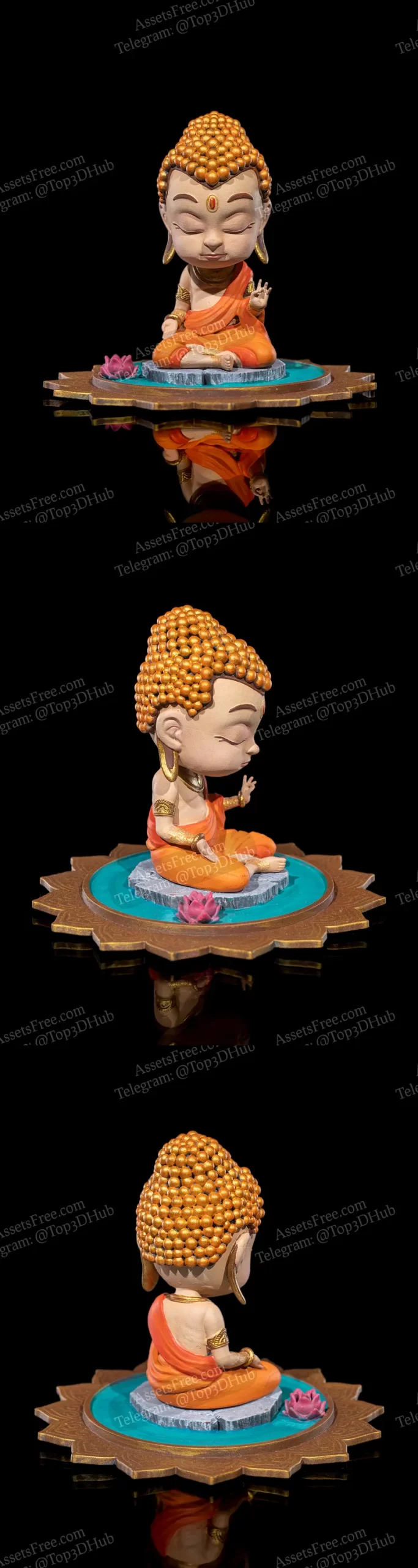 Chibi Buddha Serenity on The Lotus Pond