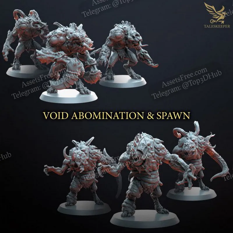 Gaze into the Abyss: 3D Print the "Tales Keeper - Void Abomination and Spawn" Model