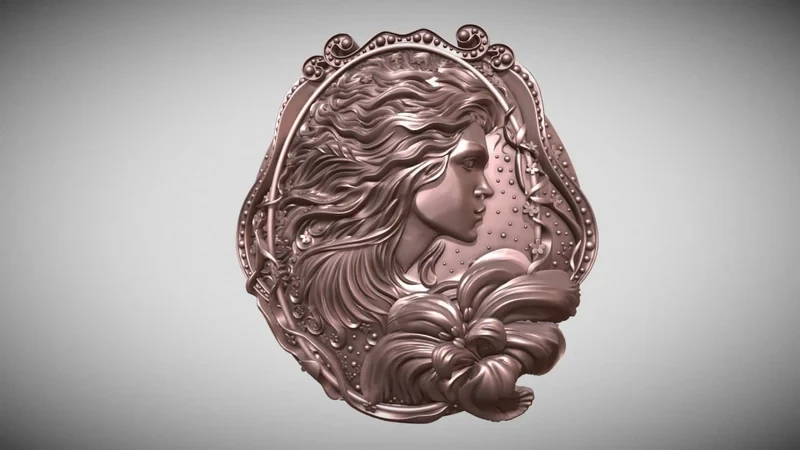 Medallion with a girls face