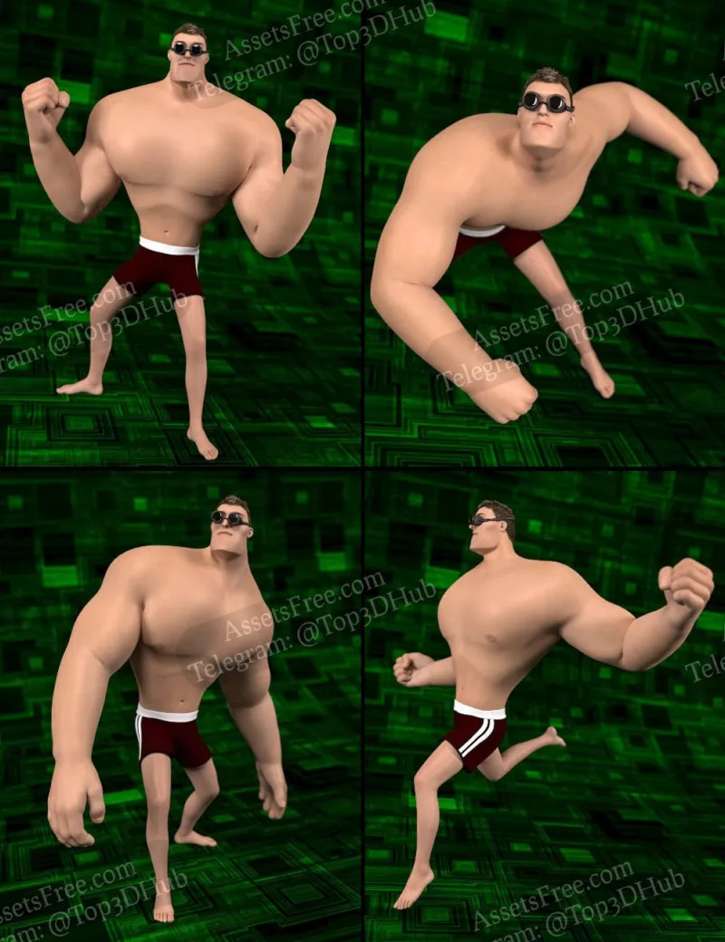 43199 - Strongman Poses for Morpheus - Tako Yakida - [Poses]