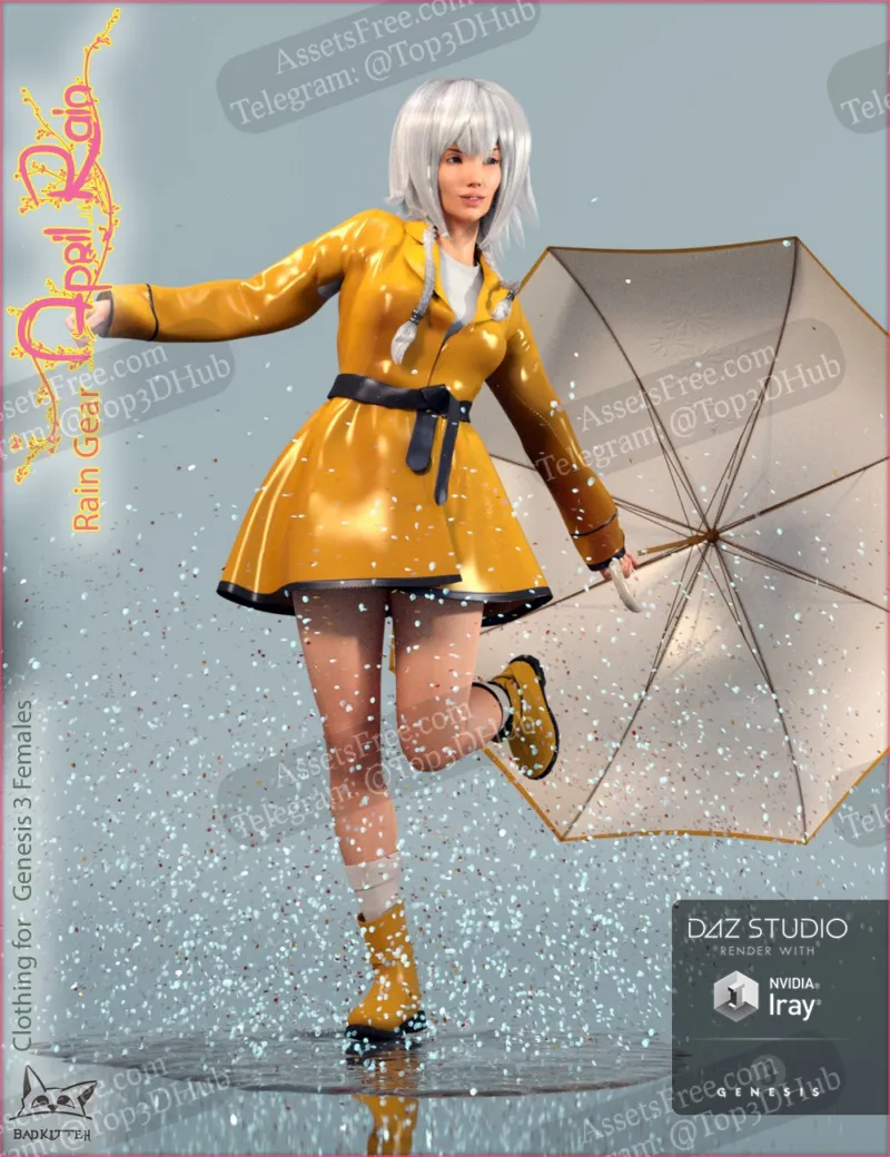 43201 - April Rain Gear for Genesis 3 Female(s) - BadKitteh Co - [Clothing]