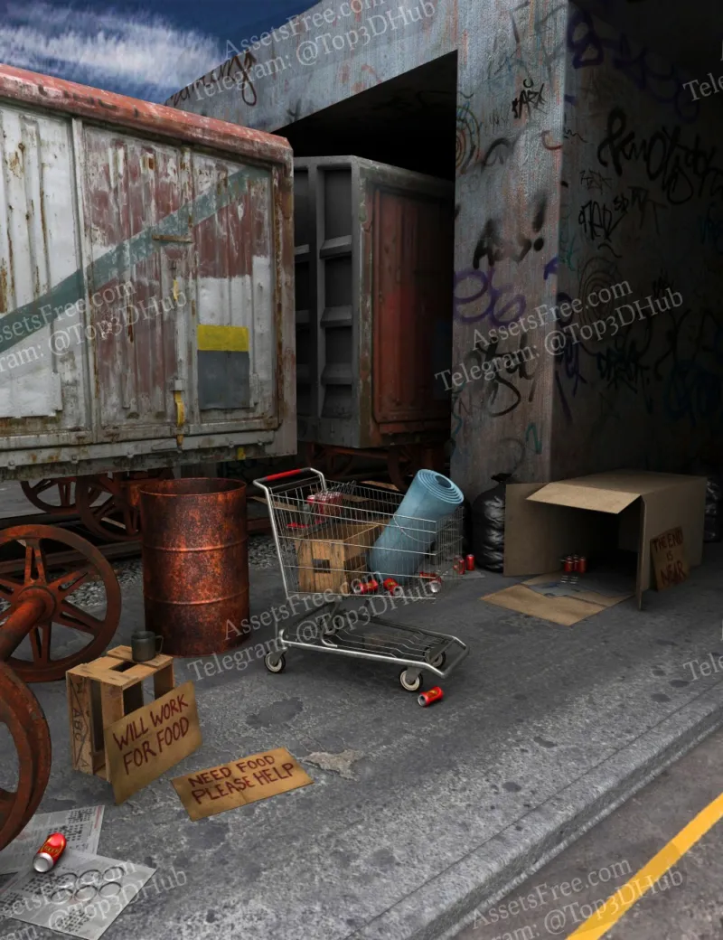 43521 - Hobo Scene Props - hypnagogia - [Props]