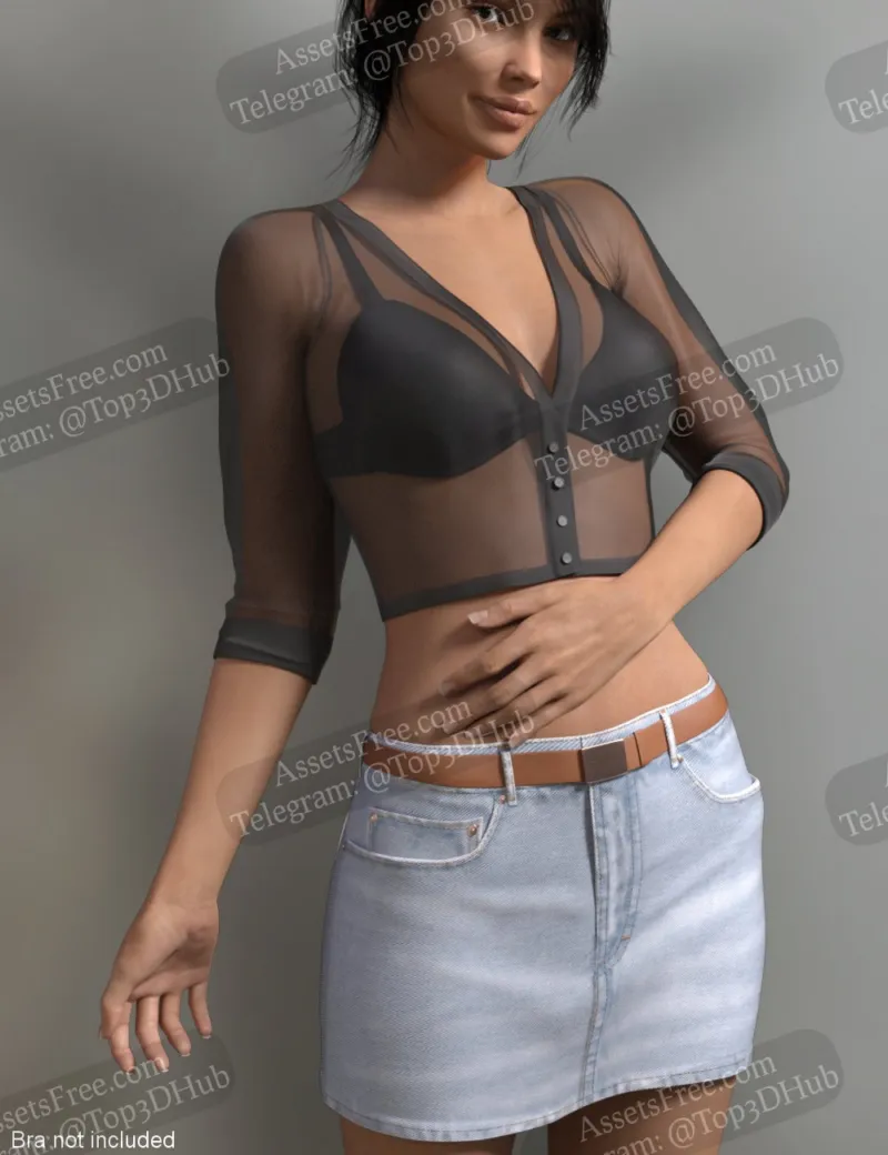 43693 - JeanZ Skirt Outfit for Genesis 3 Female(s) - the3dwizard - [Clothing]