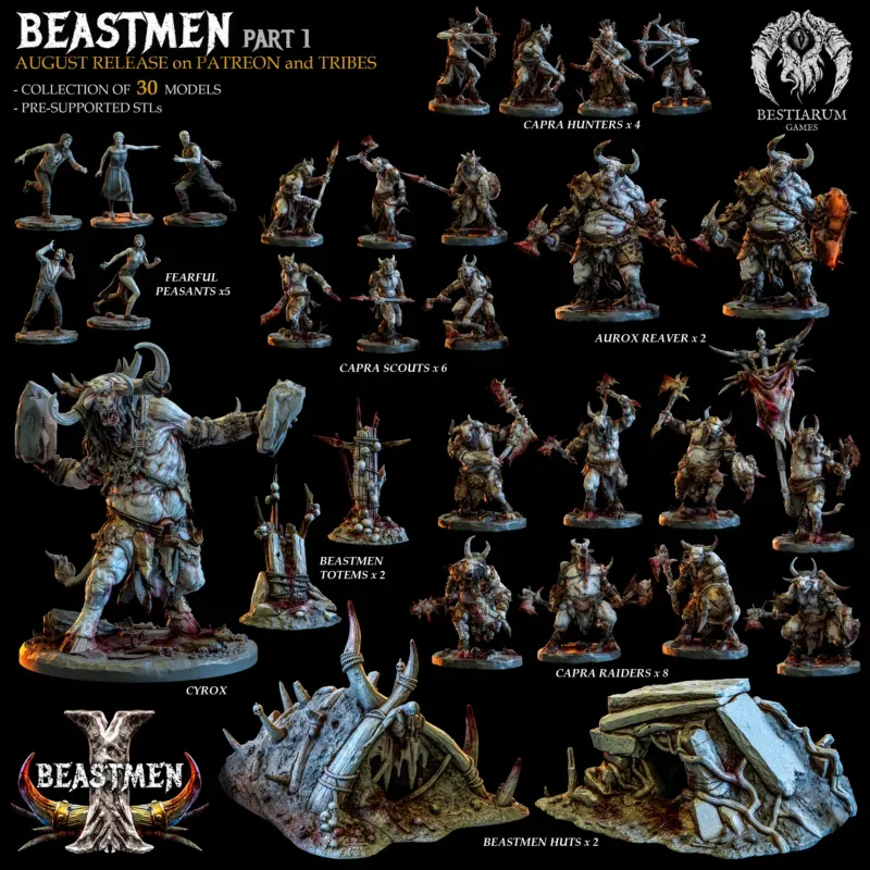 Bestiarum Miniatures - August 2022 - Beastmen Part 1