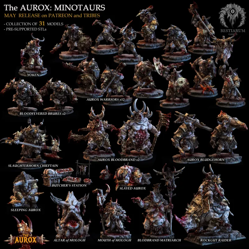 Bestiarum Miniatures - May 2022 - Aurox Minotaurs