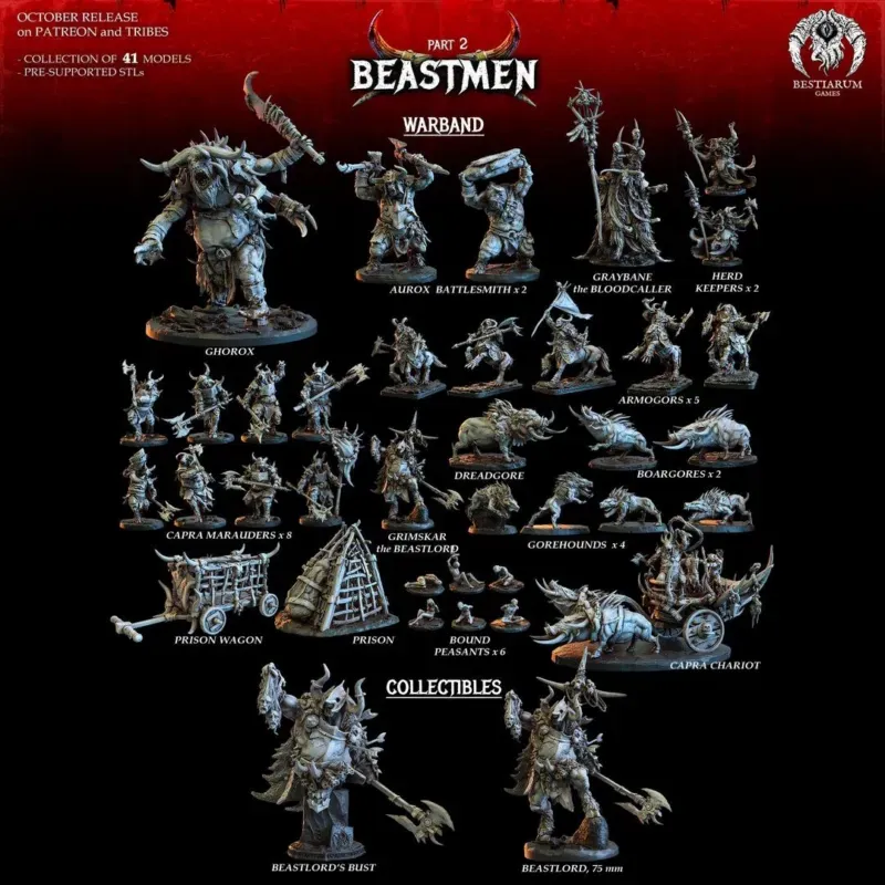 Bestiarum Miniatures - October 2022 - Beastmen Part 2