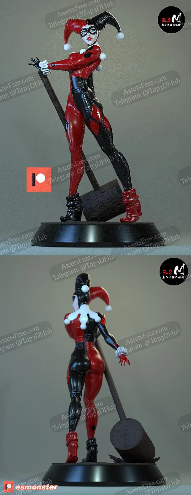 Embrace Chaos with Harley Quinn: A Playful 3D Model Tribute