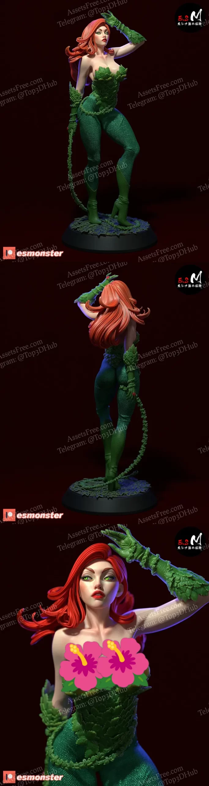 Embrace Nature's Wrath with Poison Ivy: A Captivating 3D Model Tribute