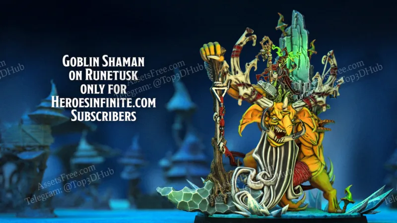 Goblin Shaman on Runetusk Antlerguard