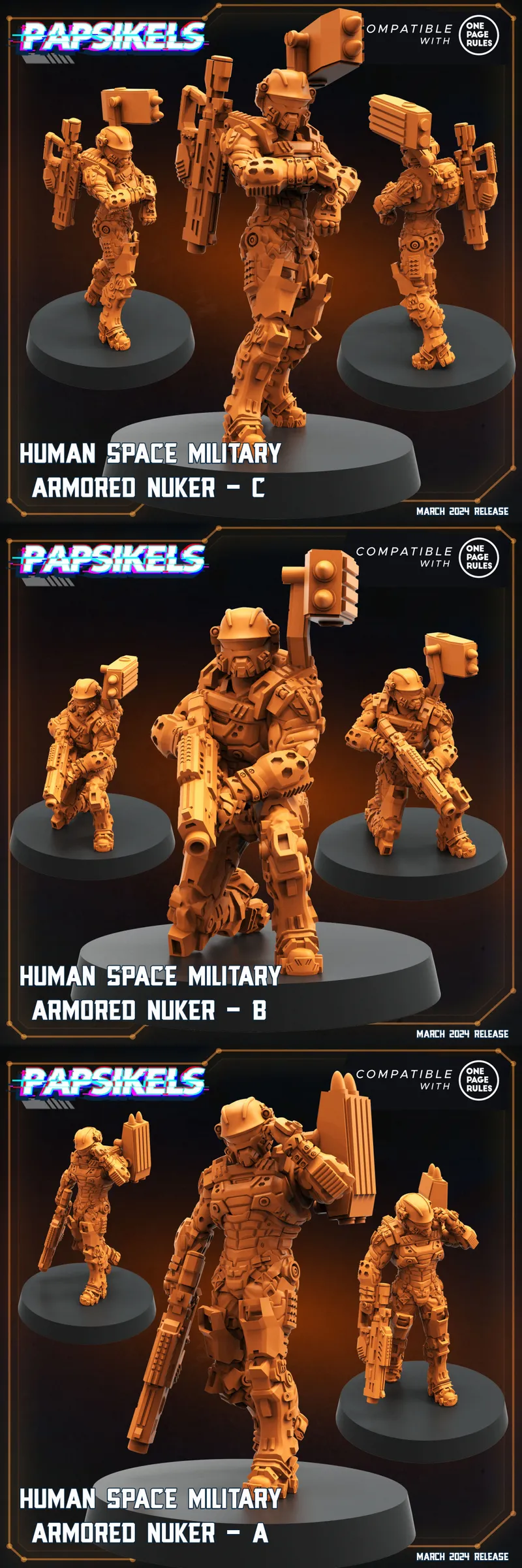 HUMAN SPACE MILITARY ARMORED NUKERS