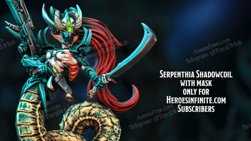 Heroes - Serpenthia Shadowcoil Naga Champion with Mask