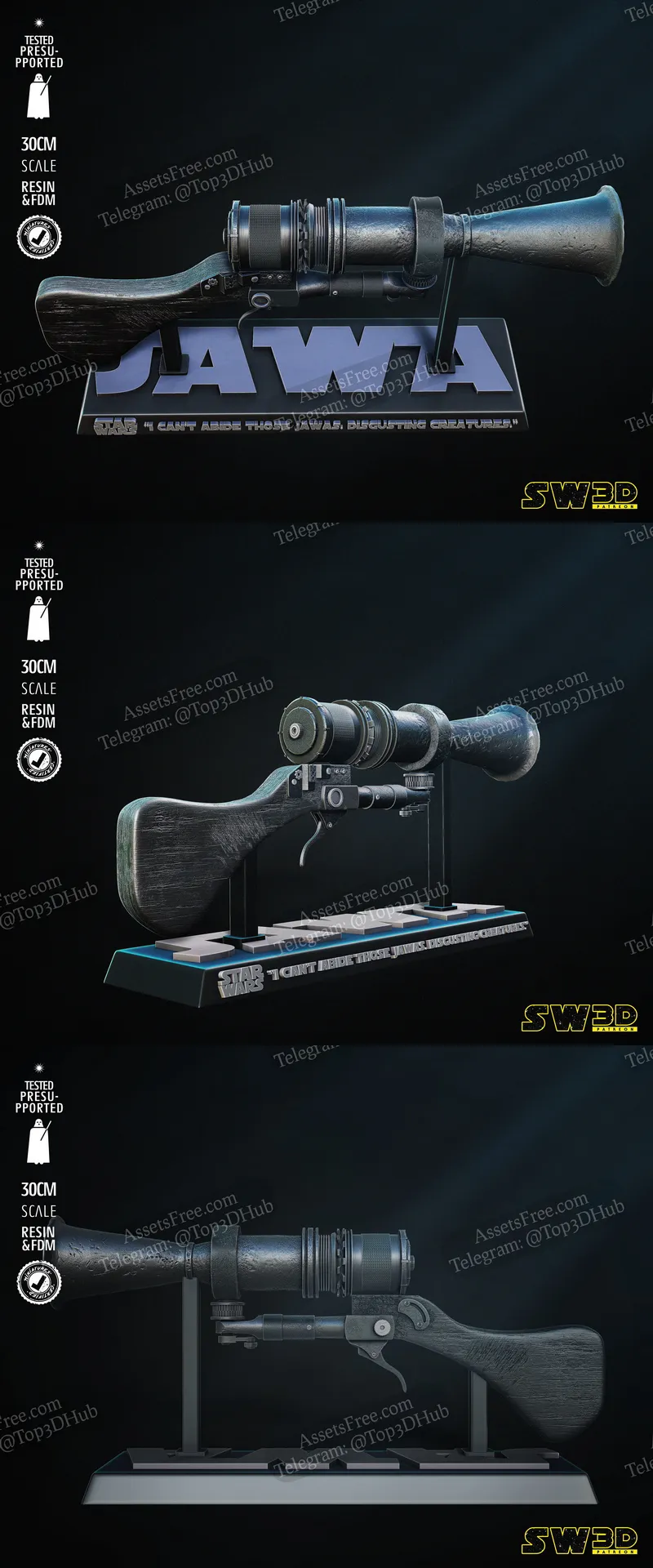 Unleash Galactic Power: Star Wars Jawa Blaster 3D Model for Intergalactic Adventures