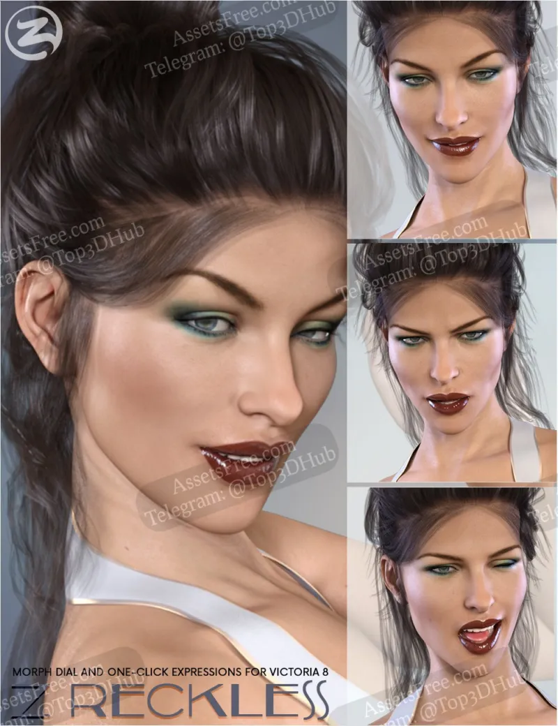 Z Reckless - Morph Dial and One-Click Expressions for Victoria 8 - Zeddicuss - [Poses]