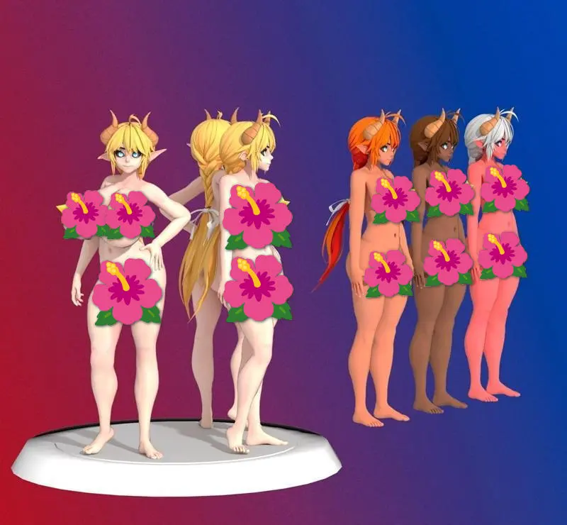 Complete Female Base Mesh With Variations
