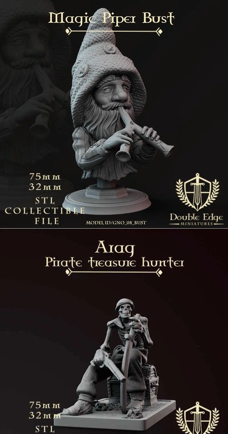 Double Edge - Magic Piper Bust and Arag pirate treasure hunter